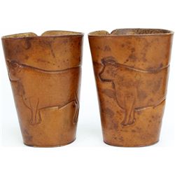 HH Heiser cowboy cuffs with embossed steer