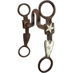 Early iron port bit with unusual cheek plates