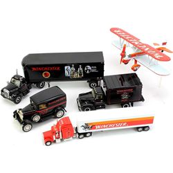 Collection of modern Winchester logo toys