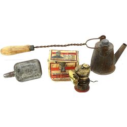 Collection of 3 includes NOS carbide miners lamp