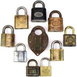 Collection of 10 misc. pad locks