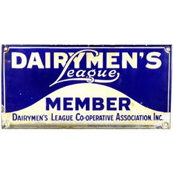 Single sided Dairymen's enamel sign