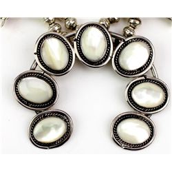 Sterling silver and Mother of Pearl squash blossom