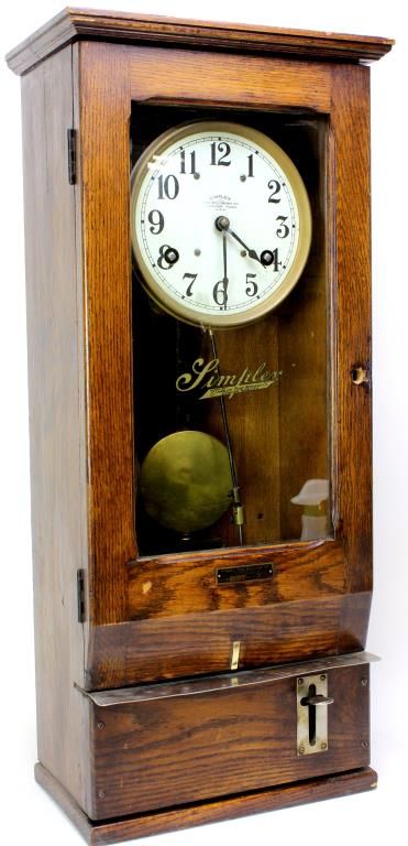 Antique Simplex time recorder clock