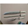 Image 2 : VINTAGE 3 PC CARVING SET -  STAINLESS KNIFE