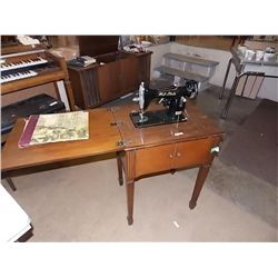 VINTAGE MIDSTATE SEWING MACHINE IN CABINET - 1955
