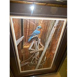 FRAMED LIMITED EDITION PRINT "ON THE OLD FARM DOOR - CARL BRENDERS - APPROX. GALLERY VALUE $1000