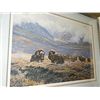 Image 1 : FRAMED LIMITED EDITION PRINT "AUTUMN THUNDER - MUSK OXEN - JOHN SERRY LESTER - APPROX. GALLERY VALUE