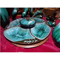 BLUE MOUNTAIN SERVING TRAY WITH CONDIMENT TRAYS