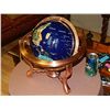 Image 2 : UNIQUE INLAID GLOBE ON COPPER STAND - SPINES ON TWO AXISES - INLAID WITH ASSORTED SEMI PRESIOUS STON