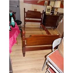 TWIN MAHOGANY POSTER BED - GILLARD