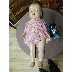 VINTAGE COMPOSITE JOINTED DOLL - WITH CLOTHES - SLEEPING EYES - DRESSED