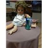 Image 2 : VINTAGE COMPOSITE JOINTED DOLL - WITH CLOTHES - SLEEPING EYES - 1 ARM DETATCHED - RELIABLE (MADE IN 