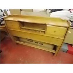 MAPLE DOUBLE BED FRAME WITH SHELVES IN HEADBOARD