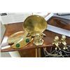 Image 1 : BRASS LEDGE FROGS (2). WINDMILL AND 2 BRASS SHELLS - 5 PC TOTAL