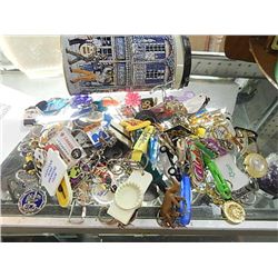 TIN OF ASSORTED KEY CHAIN COLLECTION