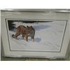 Image 1 : FRAMED LIMITED EDITION PRINT "FIRST TRACKS - COUGAR - JOHN SEEREY LESTER - APPROX. GALLERY VALUE $80