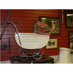 VINTAGE METAL BABY PRAM WITH TOP PART