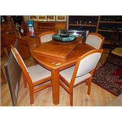 OAK TABLE - LEAF & 4 CHAIRS