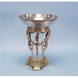 An English sterling silver centerpiece with g...
