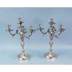 A pair of important antique French four branc...