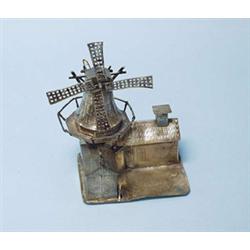 An unusual antique Dutch silver spice box in...
