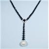 Image 1 : An exceptional black diamond and pearl neckla...