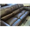 Image 2 : 4 PIECE CONTEMPORARY BROWN LEATHER SOFA SET, SOFA, LOVESEAT CHAIR AND OTTOMAN