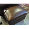 Image 1 : BROWN LEATHER STUDDED OTTOMAN