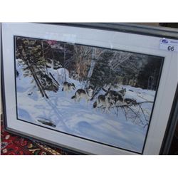 FRAMED LIMITED EDITION SIGNED AND NUMBERED PRINT TITLED  SILENT TRACKS  BY ARTIST ANDREW KISS PP