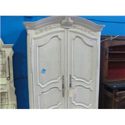 BLEACHED OAK FRENCH PROVINCIAL ARMOIRE