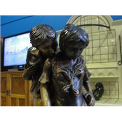 14  BRONZE STATUE BOY AND GIRL 'EMBRACING '