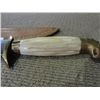 Image 2 : LARGE BONE HANDLED HUNTING KNIFE WITH SHEATH