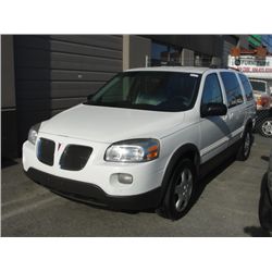 2005 PONTIAC MONTANA SV6, 5DR PASS VAN, WHITE, VIN # 1GMDV23L85D205422