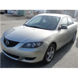 2004 MAZDA 3, 4DR SEDAN, BROWN, VIN # JM1BK12F641136420