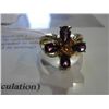 Image 2 : 10KT GOLD 2.06CT TOURMALINE & GARNET DINNER RING