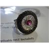 Image 2 : .925 SOLID SILVER 2.29CT CUSTOM MADE RUBELLITE & ZIRCON RING