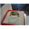 Image 1 : 10KT GOLD EMERALD & DIAMOND LADIES RING