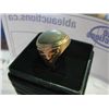 Image 1 : 14KT GOLD & GREEN JADE MENS RING