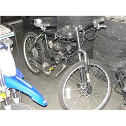 BLACK MOUNTAIN BIKE WITH GAS POWERED CONVERSION KIT