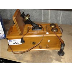 NOSTALGIC WOODEN TELEPHONE RADIO