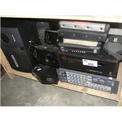 LARGE LOT OF KARAOKE EQUIPMENT, SPEAKERS, DANCE FLOOR LIGHTS, KARAOKE SYSTEM