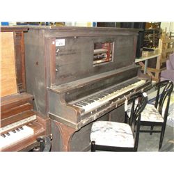 ENNIS AND COMPANY CANADIAN MADE ANTIQUE MAHOGANY CASED PLAYER PIANO