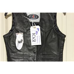 Z1R APPAREL SIZE 10 BLACK LEATHER LADIES VEST
