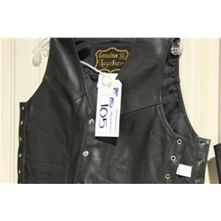 GENUINE LACED 2 EXTRA SMALL BLACK LEATHER LADIES VEST