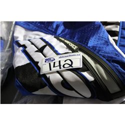 LOT OF 5 ASSORTED SIZED AXO BLUE / WHITE NAME BRAND RIDING PANTS