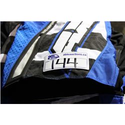 LOT OF 5 ASSORTED SIZED AXO BLUE / WHITE NAME BRAND RIDING PANTS