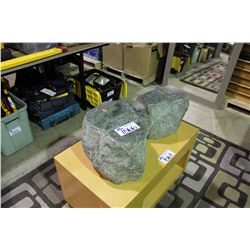 2 LARGE JADE STONE DECORATIONS