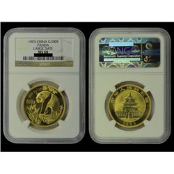 CHINA 1993 Panda 100 Yuan 1 Oz Gold, NGC MS68