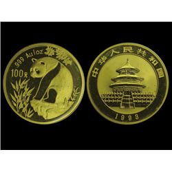 CHINA 1993 Panda 100 Yuan 1 Oz Gold, Sealed, UNC